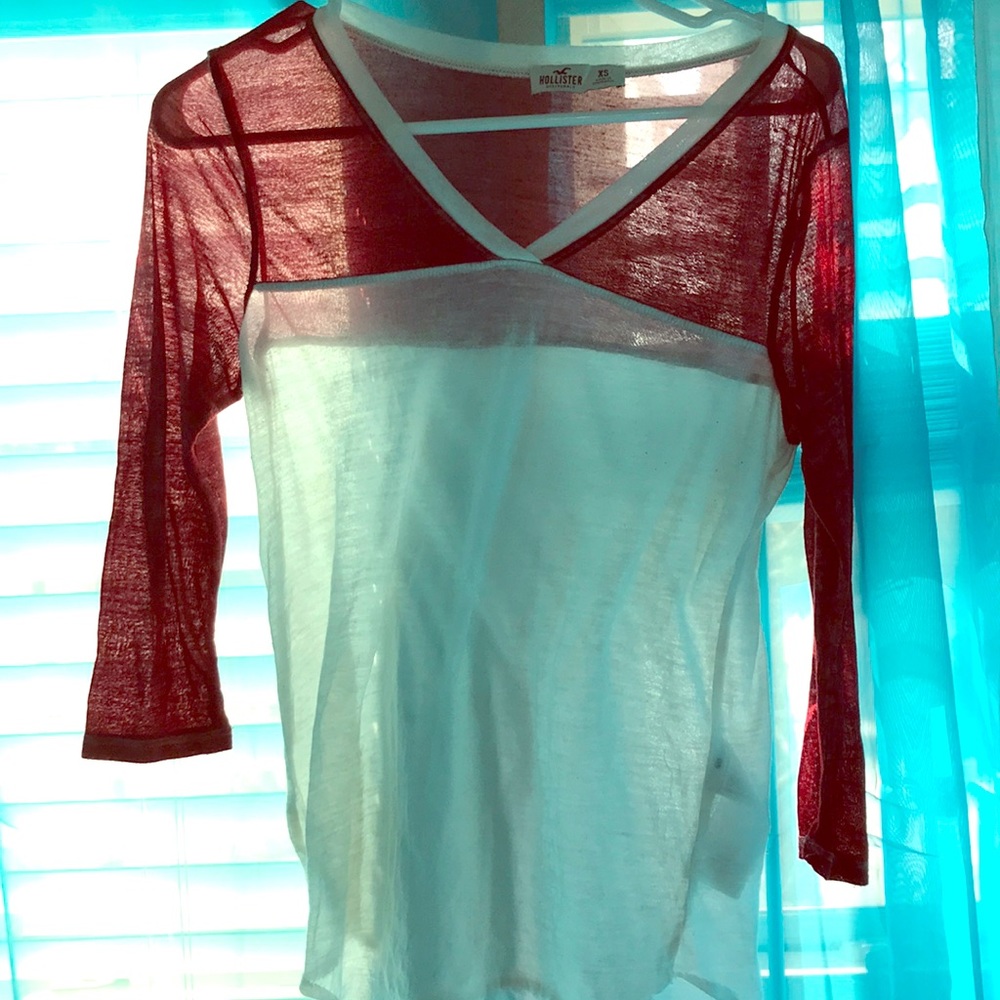 Soft Maroon and White Top